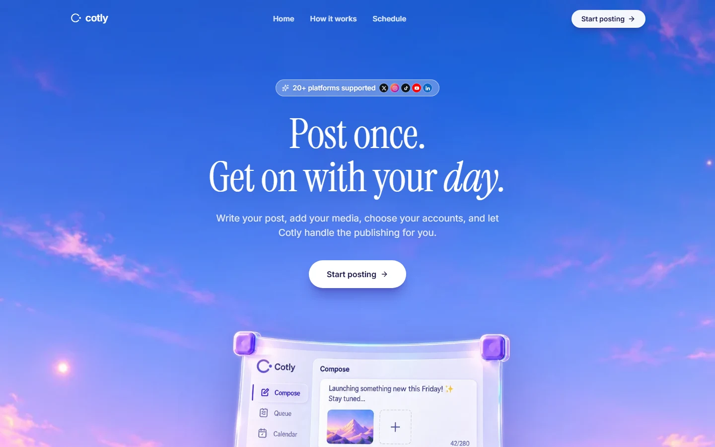 Cotly Social — website preview