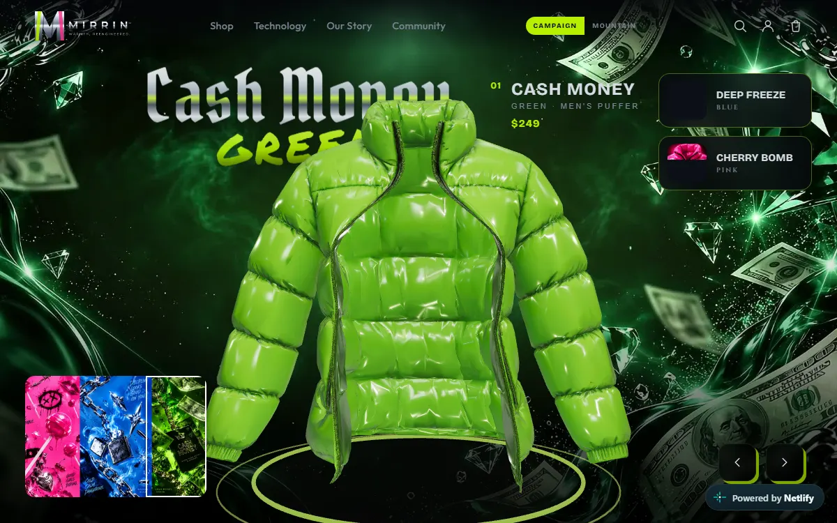 MIRRIN Jackets — website preview